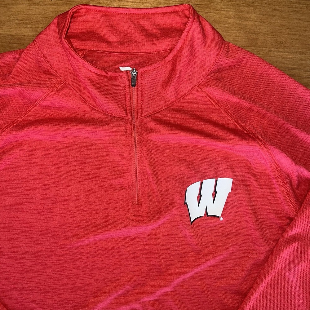 NEW Wisconsin Badgers‎ Fanatics Classic Homefield Quarter-Zip Top Red Men's Med - Picture 3 of 8